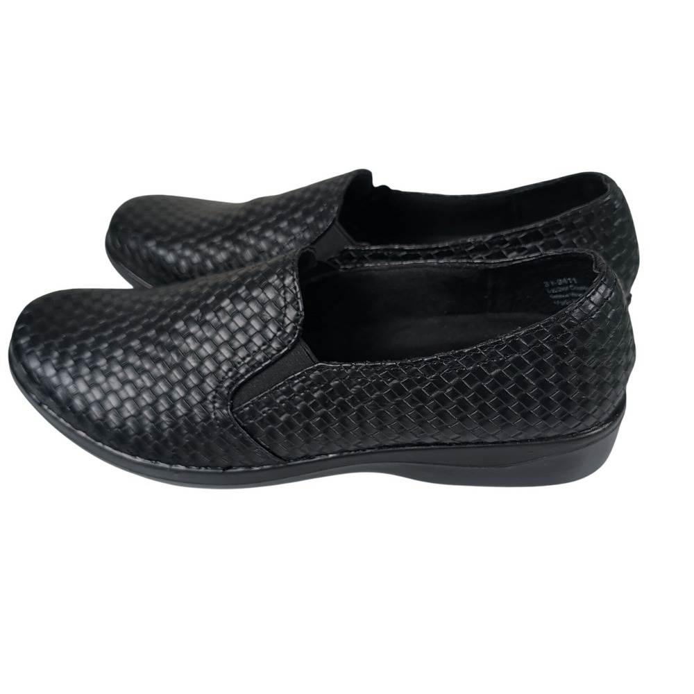 Easy Street Womens 11 Eternity Black Woven Slip On Loafer Comfort Work Shoe